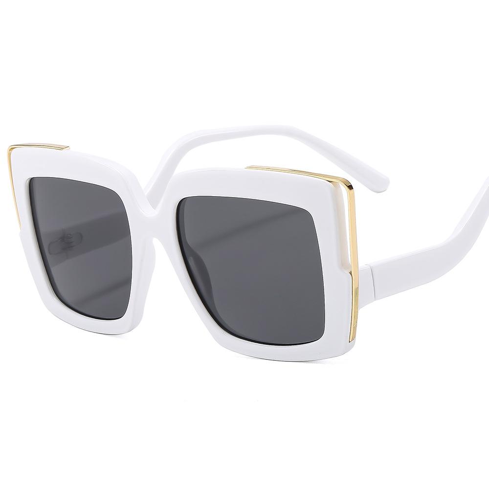 New Personalized Curved Leg Square Sunglasses for Women 6162 Large Frame Colorful Decorative Glasses