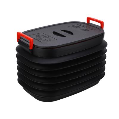 37L Telescopic Storage Bucket Multifunctional Trash Can with Lid for Outdoor Fishing Camping Travelling