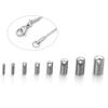 10-30pcs Stainless Steel Column End Tip Cap Crimp Clasps Connector For Jewelry Making Bracelet Necklace Leather Cord Accessories