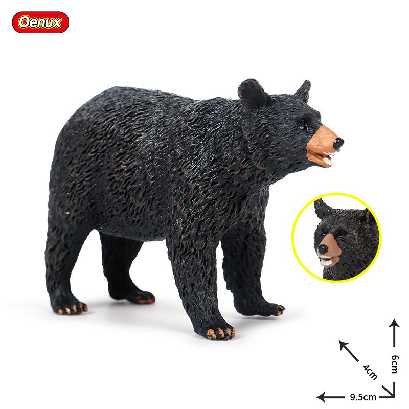 Oenux Simulation Wild Figurines Black Bear Wombat Raccoon Model Action Figures Forest Animals Toy Home Decoration Kids Education