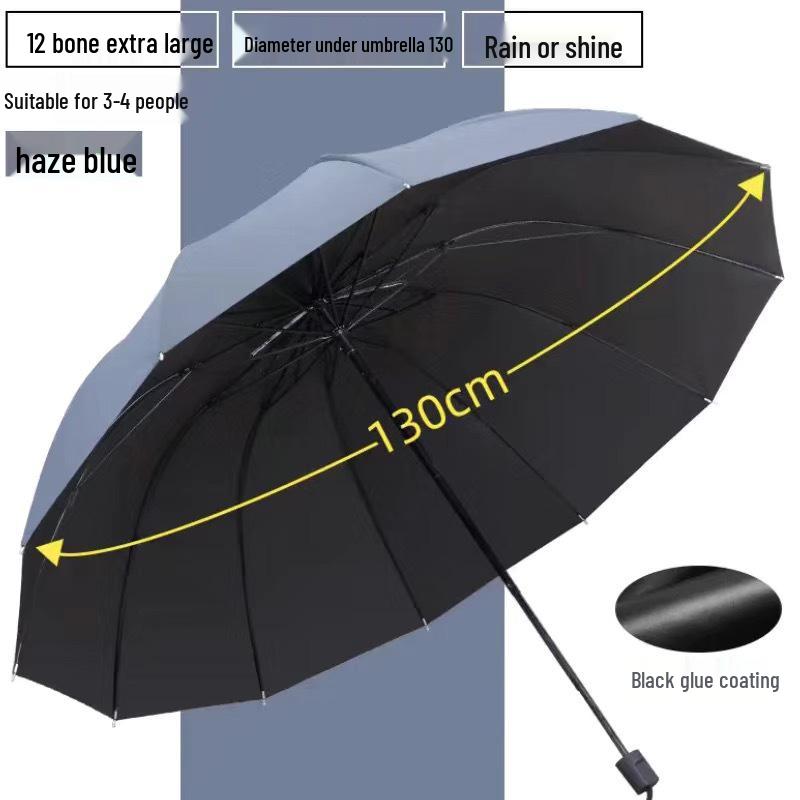 UV Black Glue Automatic Three-Fold Sun/Rain Dual-Use Umbrella with Logo Printing - Sun Protection & Rain Shield