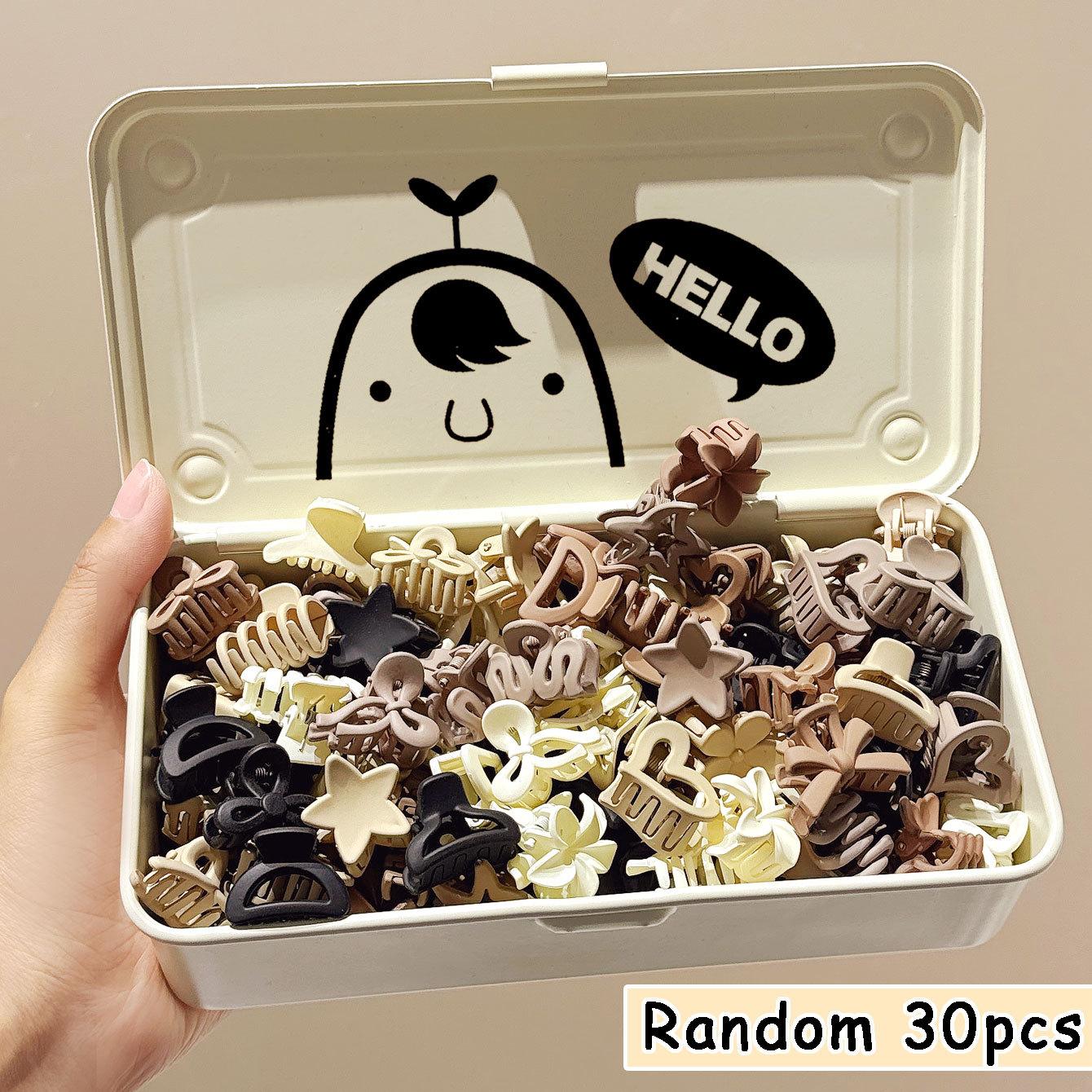 

A variety of mini coffee-colored clips can be randomly combined and matched 30pcs