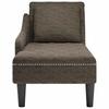 Chaise Longue with Cushion & Right Armrest Gray Faux Leather