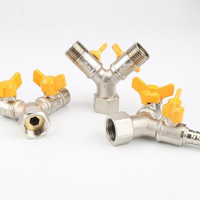 Copper Thickened 4-point Water for Gas Use Flexible Three-way Four-way Valve Switch Ball Valves