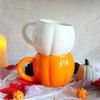Halloween Keramik Kürbis Tasse Kreativ Kaffee Milch Haferbrei Frühstückstasse Geschenk 350ml
