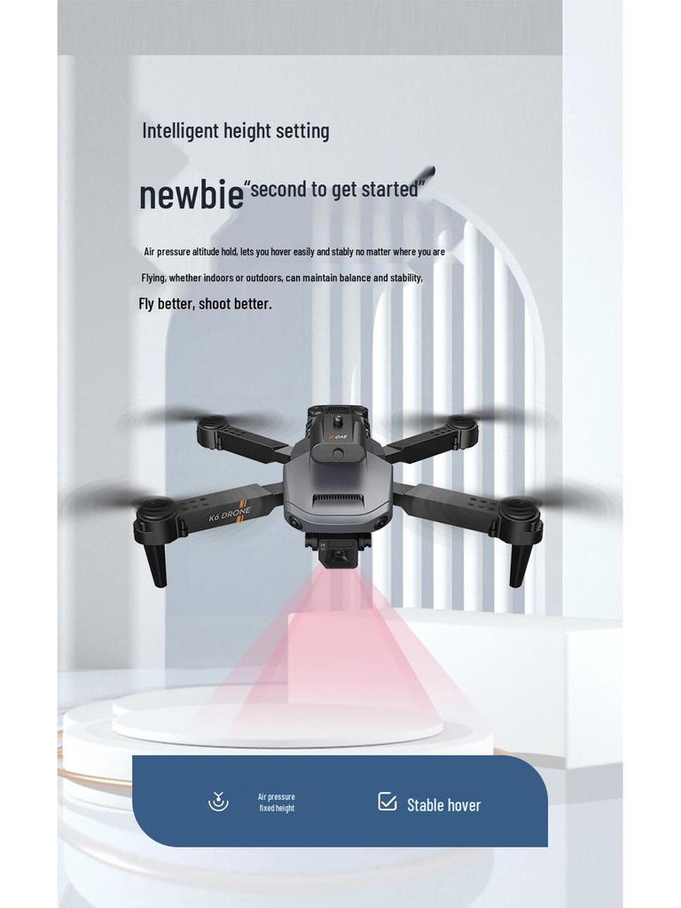 TikTok Drone: K6 Folding Remote-Control Plane with 4K Camera & Four-Sided Obstacle Avoidance.