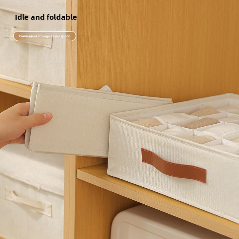 Fabric Foldable Storage Box With Dividers For Wardrobe Organization And Clothing Storage