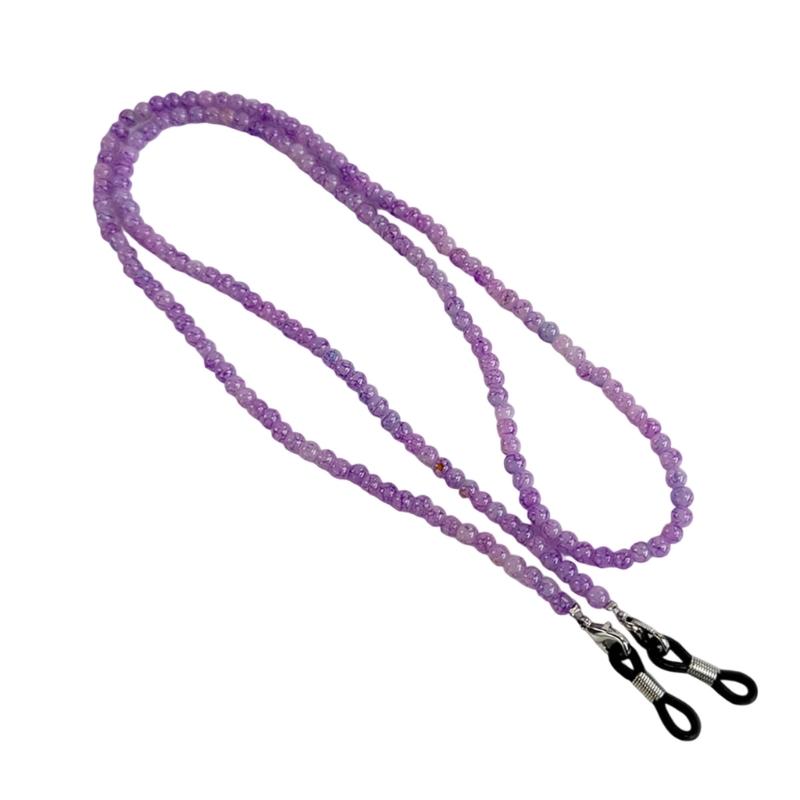 

Retro Oriental Eyeglass Chain With Colored Glass Beads Handmade Jewelry Accessory For Work Party Casual фиолетовый