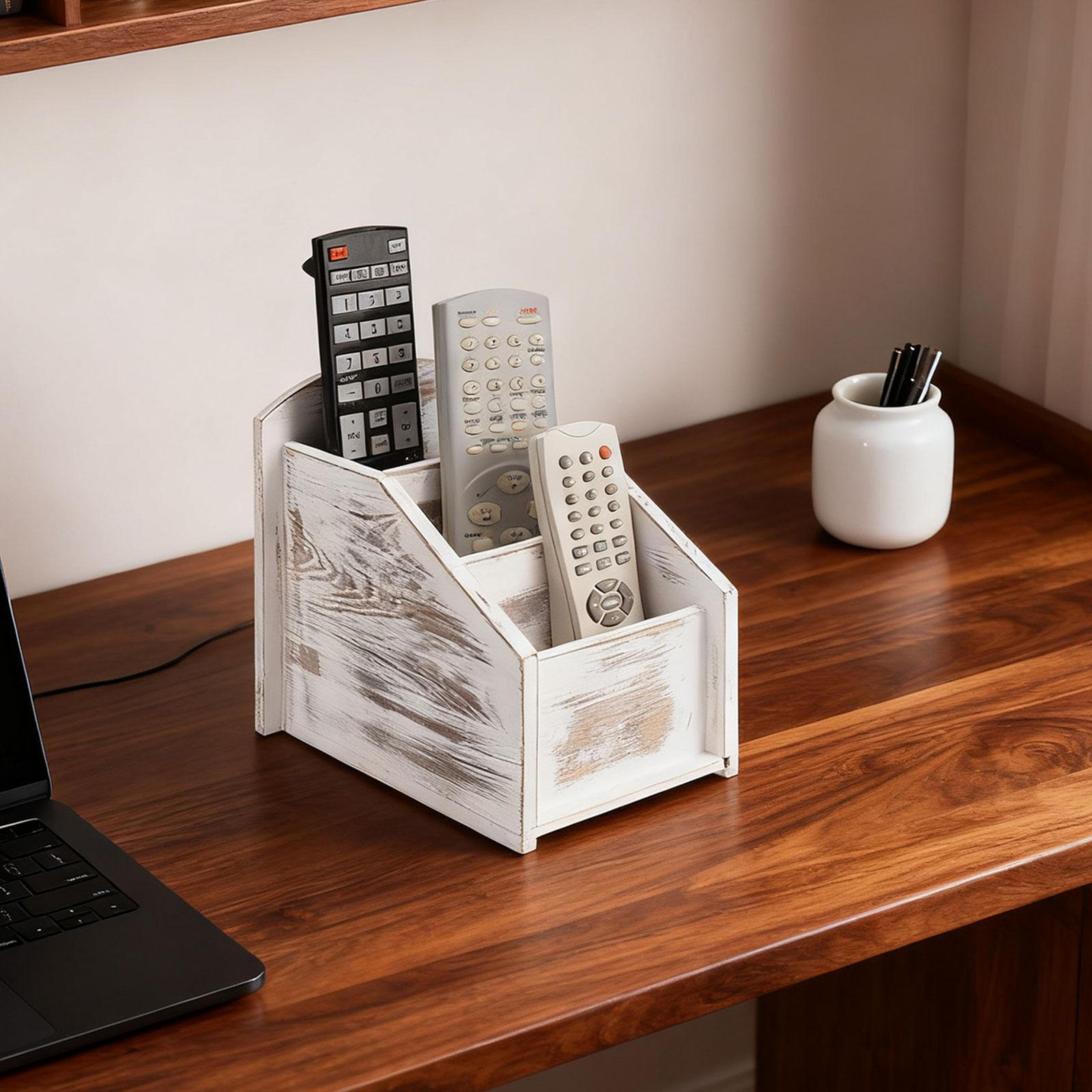 Настольная подставка с 3 слотами для пультов дистанционного управления карандашей и смартфонов Идеальные пульты для телевизора Gray White 1590₽