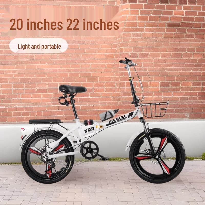 20/22-Inch Foldable Portable Bike with Variable Speed & Shock Absorption for Adults and Children