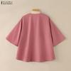 ZANZEA Blusa Kimono Casual da Donna con Scollo a V e Maniche a 3/4 Ampia