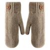 Plush Thickened Warm Finger Mittens Double Layer Warm Knitted Gloves Fashion Gloves  Cold Outdoor