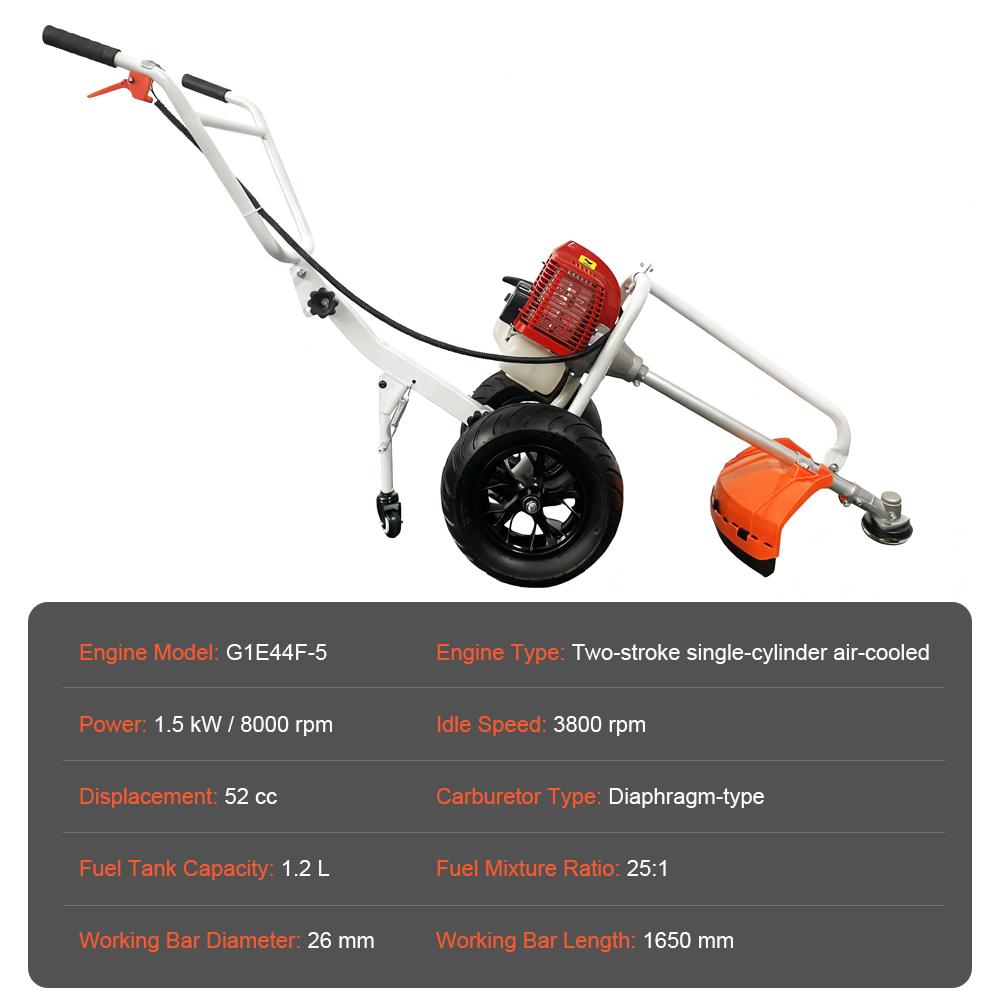 Hand-pushed 2-Stroke Grass Cutter Gas-powered Lawn Trimmer Wheeled Lawn Mower Push-type Lawn Cutter Gas Lawn Edger