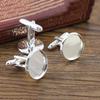 10pcs/ lot 10mm,12mm,14mm,16mm,18mm,20mm, Bright Silver Plated Copper Cufflink Base Cuff Link Settings Cabochon Cameo Base