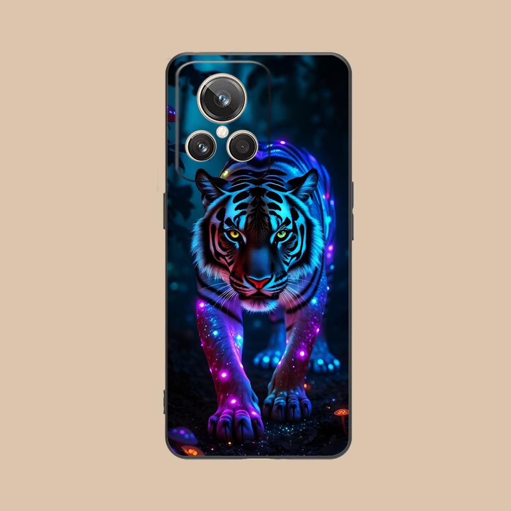Tiger Neon Mobile Cell Phone Case for Realme GT 8 Neo Pro C75 73 71 C67 65 C55 53 C35 31 C20 15 Colorful Printing Cover Cover