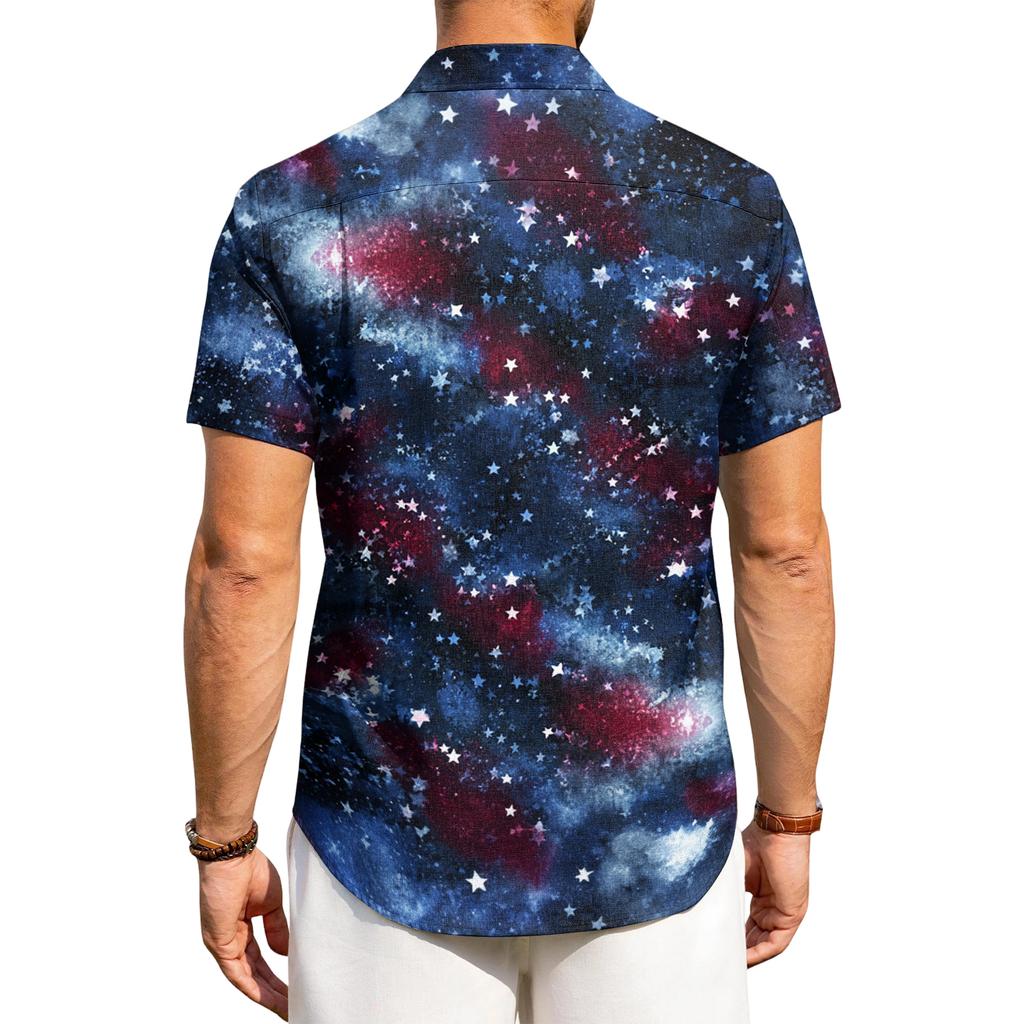 Men's Casual Short-Sleeve Collared Shirt