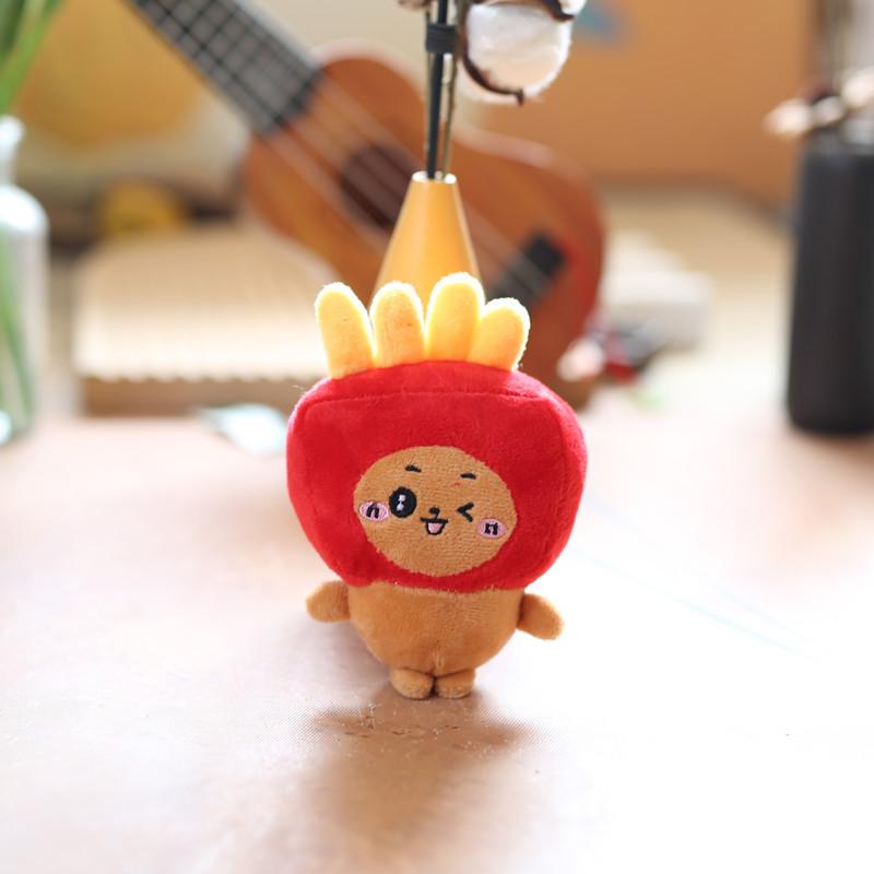 Jucărie de pluș cu pandantiv și drăguț, drăguț, transformat în cartofi prăjiți, dorada, ornament pentru agățat geantă Yaki breloc păpușă
