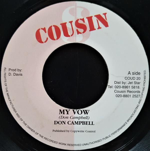 

7inch Record DON CAMPBELL My Vow Version COUD20 Cousin UK Reggae Ska Dub Used