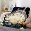 1pc Totoro Friends Forest Flannel Blanket,Ultra Soft Warm Plush Throw for Home Bedroom Bed Sofa Cover Camping Picnic Gift Y7171