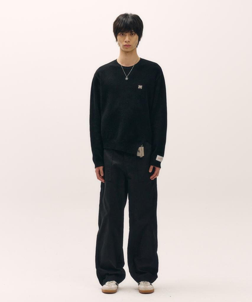 Seteo Cotton Carpenter Work Pants Black