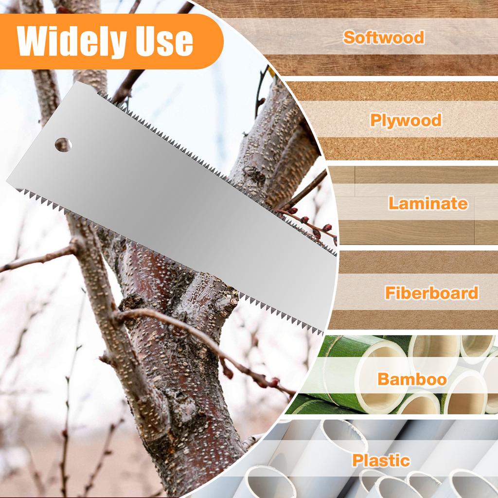 Japanese Pull Saw Double Edge Hand Saw SK5 Flexible Replaceable Blade Professional Hand Saws for Wet & Dry Wood Woodworking Tool