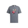 Adidas Originals X Charr Morita Capsule Collection Повседневная спортивная футболка с мультяшным растительным принтом и короткими рукавами Топы унисекс Туманно-Синий HR3475