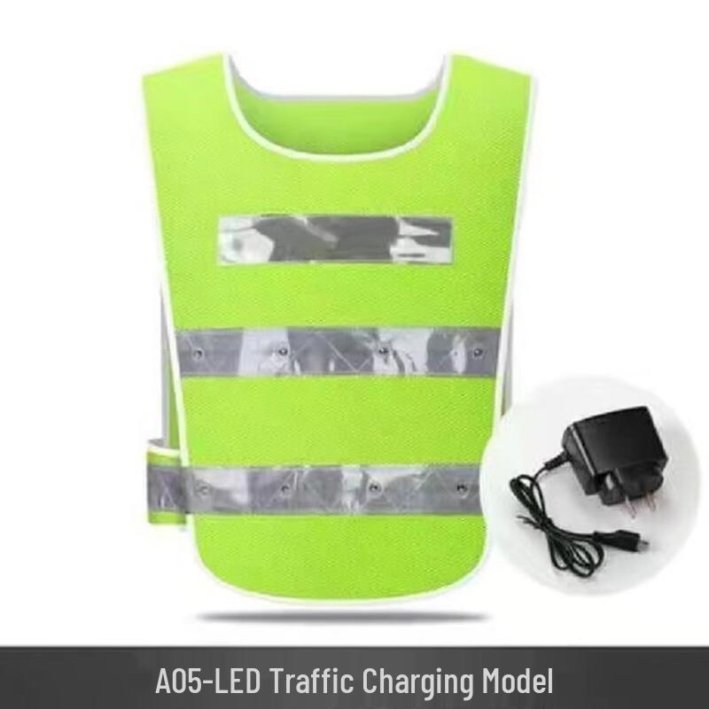 NLNTL LED Rechargeable High-Visibility Reflective Safety Vest One Size