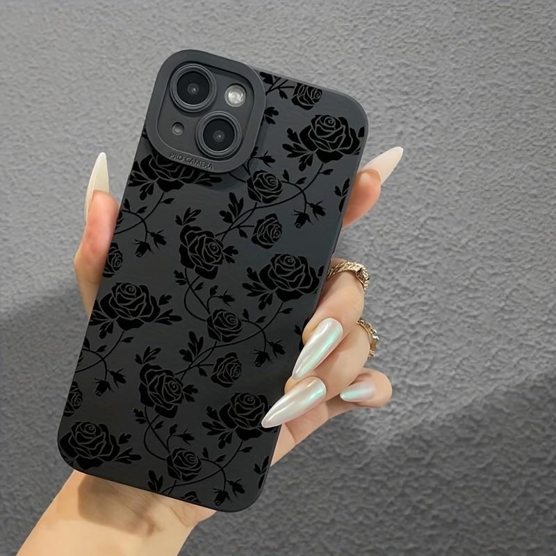Simple rose graphic phone case for iPhone 15 14 13 12 11 x XR Xs SE2 SE 8 7 plus pro Max mini silicone back cover