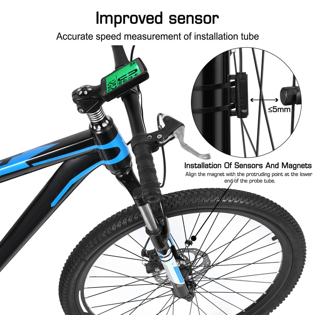 Cycling Computer LED Backlight Bike Computer with Odometer and Speedometer