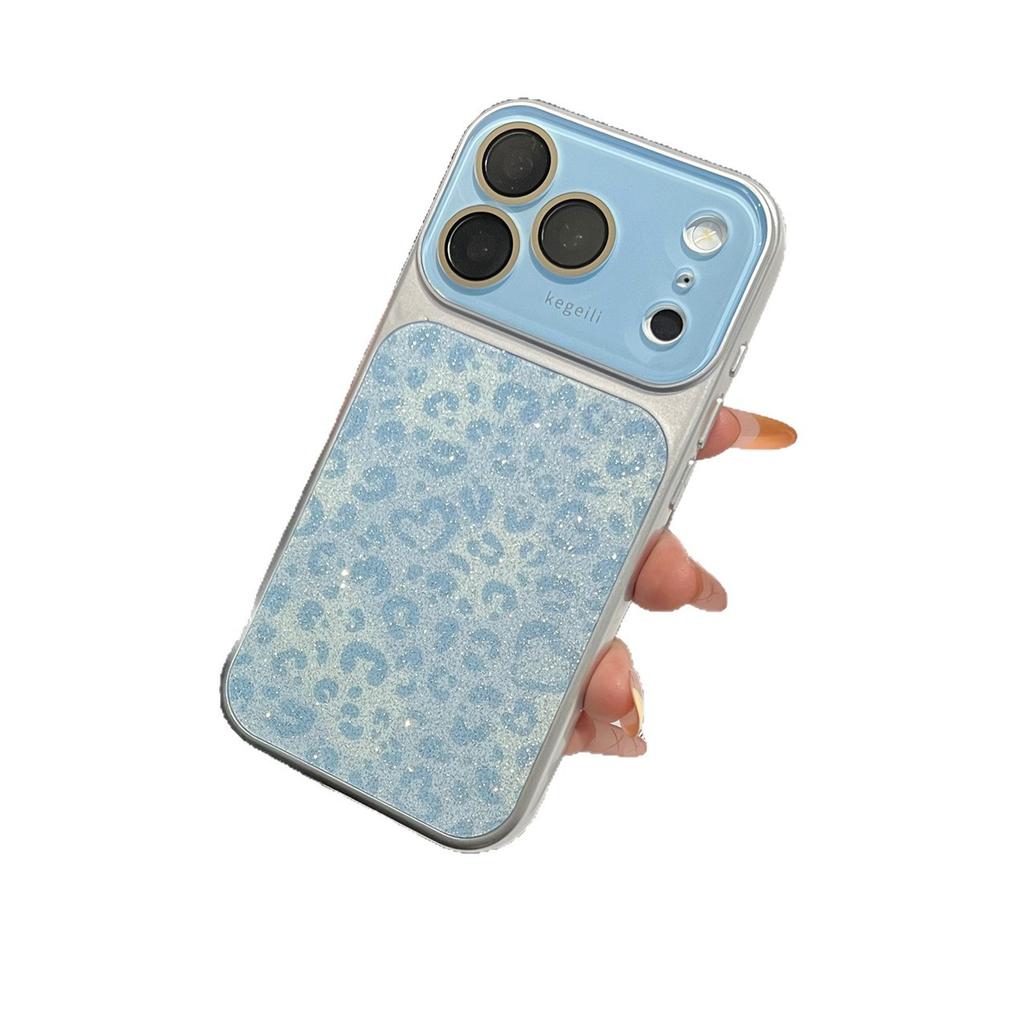 The New Second Change 17 Leopard Print Mobile Phone Case Is Suitable for iPhone17promax Glitter Large Window Apple 17 Mobile Phone Case.