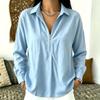 2026 Relaxed Fit Corduroy Long Sleeve Top Casual Vintage Style Loose V Neck