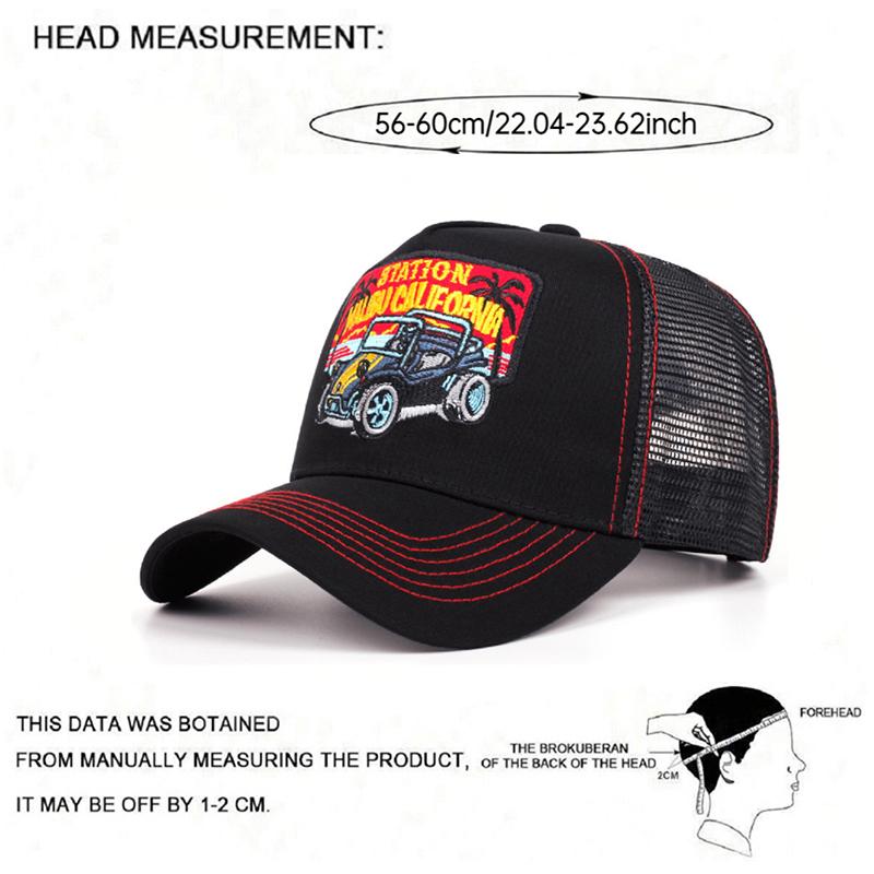 New Net Hat Coconut Tree Retro Convertible Car Truck Hat Men'S Street Hip Hop Hat Women'S Outdoor Sunshade Hat Baseball Hat