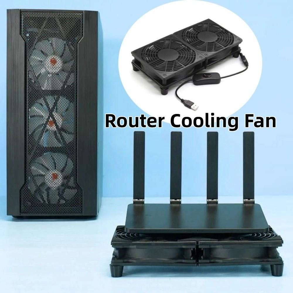 Dual Fans Router Cooling Stand DC 5V USB Radiator Base USB Powered Router Cooling Fan  PC Cooling
