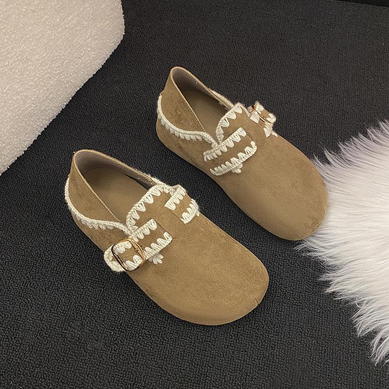 

Mori толстоподошвенные биркенштоки женские новые осенние ленивые люди увеличивают свой рост одним педалем и двумя носками лоферы, половина тапочка верблюжьего цвета. 40 абрикосовый