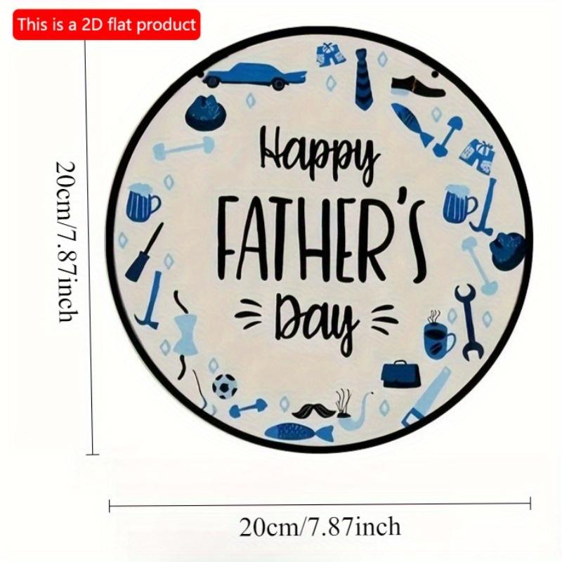 

2d flat 20*20cm Charming Blue Tool Pattern Wooden Art Decor - Round Happy Father s Day Sign with Twine & Hook, Classic Home Gift for Dad, Perfect 20*20cm