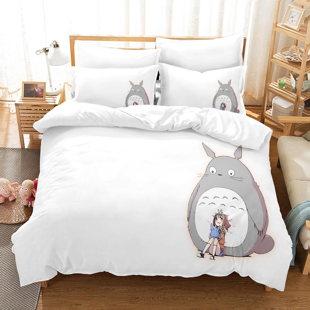 Cute Cartoon Chinchilla 3D Digital Printing Quilt Cover Pillowcase Bedding Three-Piece Batch