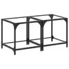  Coffee Tables with Glass Top, 2 Pcs., 40x40x40 Cm, Steel