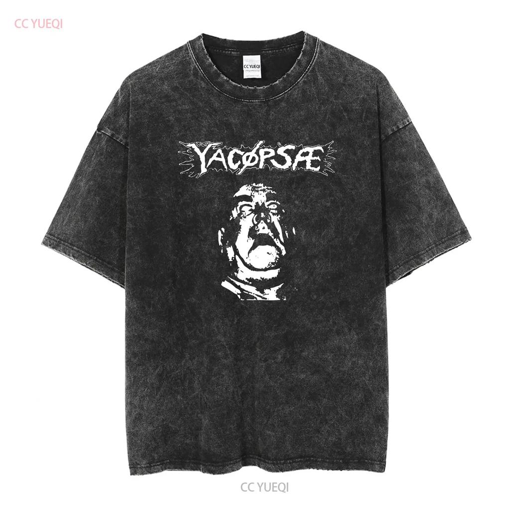 YACOPSAE T Shirt Band Hardcore Anarcho Punk Rock Long or Short Sleeves Vintage Washed Streetwear Casual Breathable