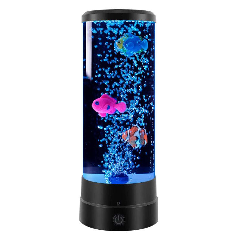 Touch Control LED Fish Bubble Lamp Multi Color Changing Simulated Aquarium Night Light USB Powered Home Desk Bedroom Decor