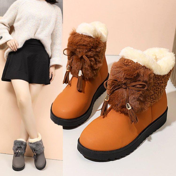 Northeast Snow Boots Women's Waterproof and Non-slip Older Children's Boots Winter Piled Thickened Cotton Shoes Princess Short Boots