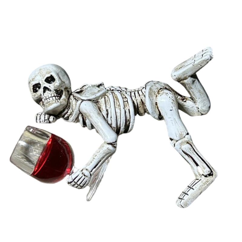 

Miniature Skull Figurine Garden Decors Skeleton Statue Pot Huggers Decors for Plant Outdoor Plant Hangers Decors Ornament