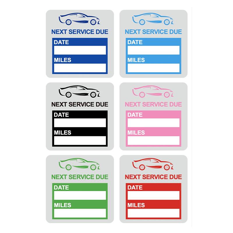 30Pcs 2*2inch Car Oil Change Electrostatic Sticker Adhesive Windshield Car Maintenance Service Due Reminder Stickers