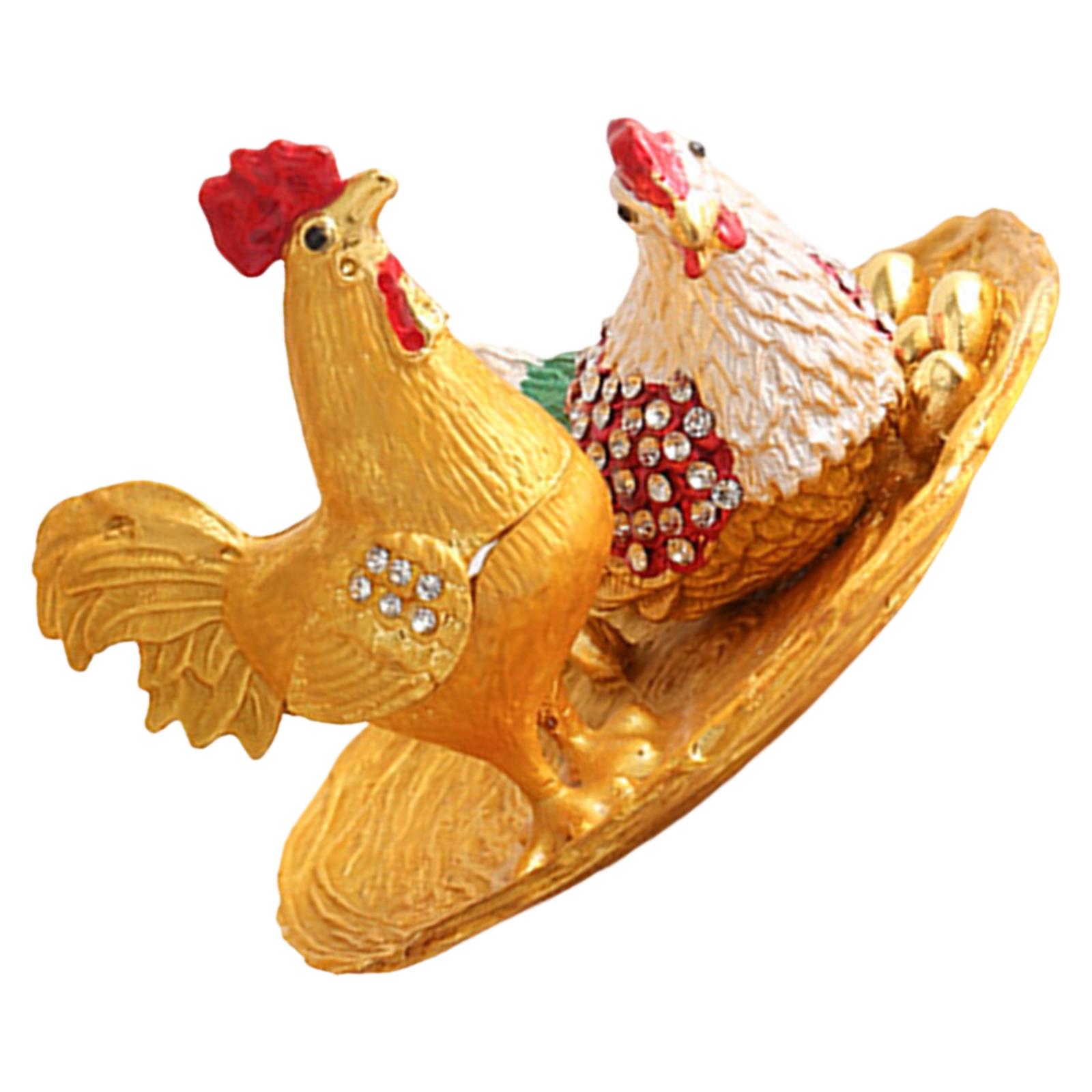 

Multifunctional Metal Rooster Jewelry Holder with Colorful Design Jewelry Organizers Alloy Texture for Various Occasion