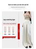 Women's High-Waisted Acetate Satin Wide-Leg Pants - Slimming, Loose, Floor-Length, Spring Style