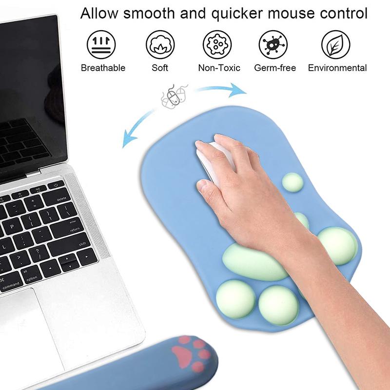 Cute 3D Cat Paw Mouse Pad Soft Silicone Nonslip Mouse Mat For & Home Computer & Mac Laptop Gaming Desk Decor Mousepad