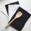 Cotton Table Napkin Kitchen Dish Cleaning Cloth Tea Towel Printed Durable Pure Stripe Plaid 2pcs