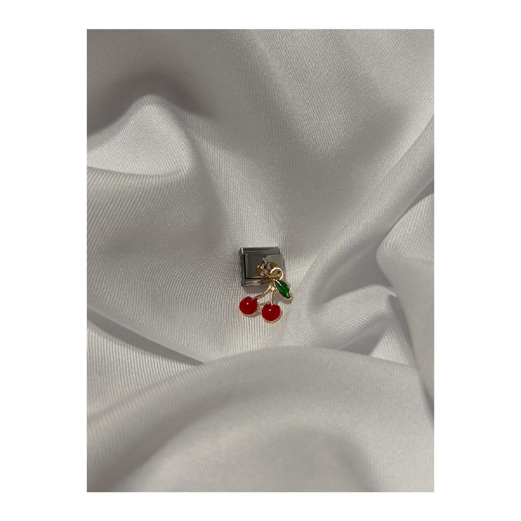 Italian Bracelet Cherry Steel Charm
