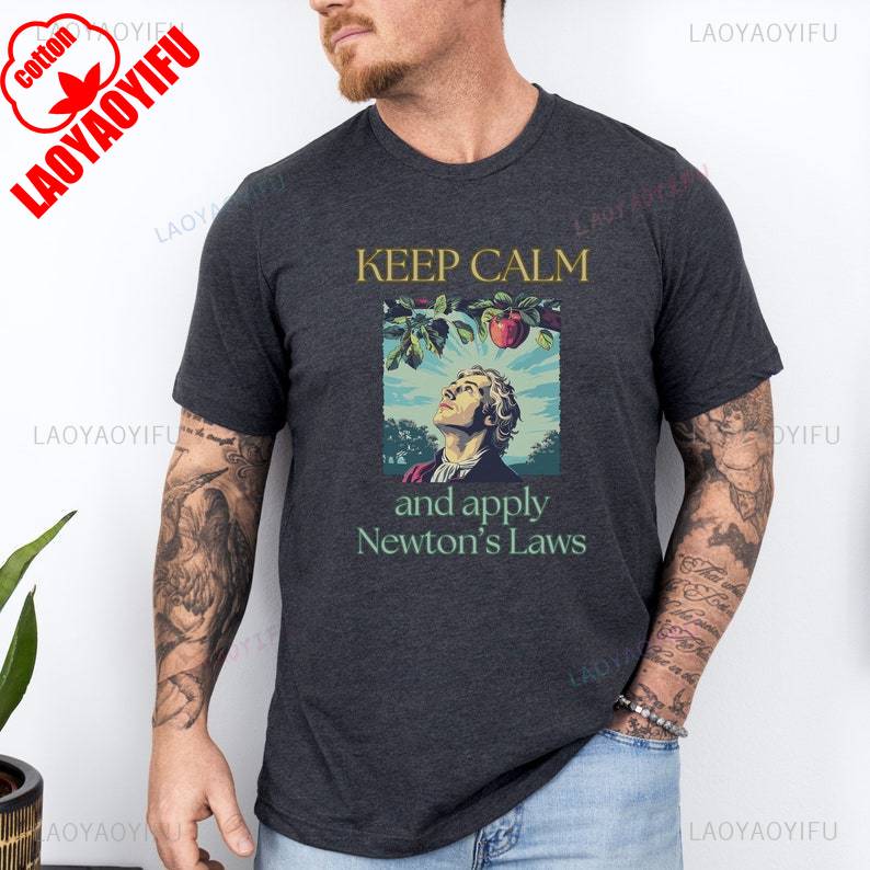 Physics Lover Graphic T Shirts Science Student Teacher Gift Classical Gravity Theory Isaac Newton Research Coptton Apparel S