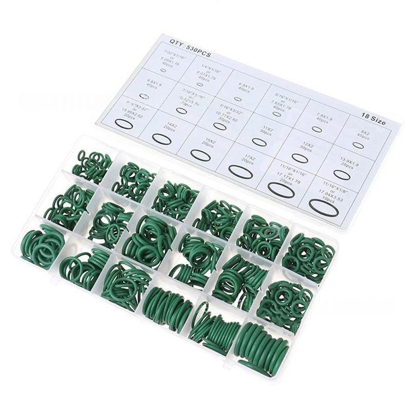 For Automotive AC Compressor Seal O-Ring Kit 540 Pieces Nitrile Rubber Seals for Air Conditioning System Repair and Maintenance