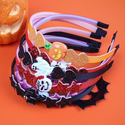 1/4 Stück Halloween Tag Stirnband für Mädchen Glitzer Stern Stirnbänder Feiertagsparty Herz Kürbis Haarbänder Kinder Kinder Kopfschmuck